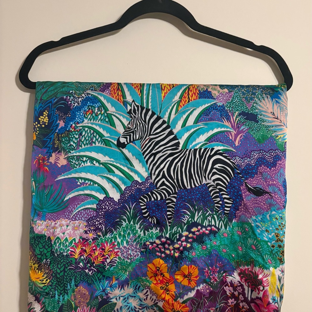 Colorful Nature, Flowers, and Zebra 100% Silk Square Scarf Wrap